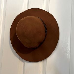Brown wool floppy hat